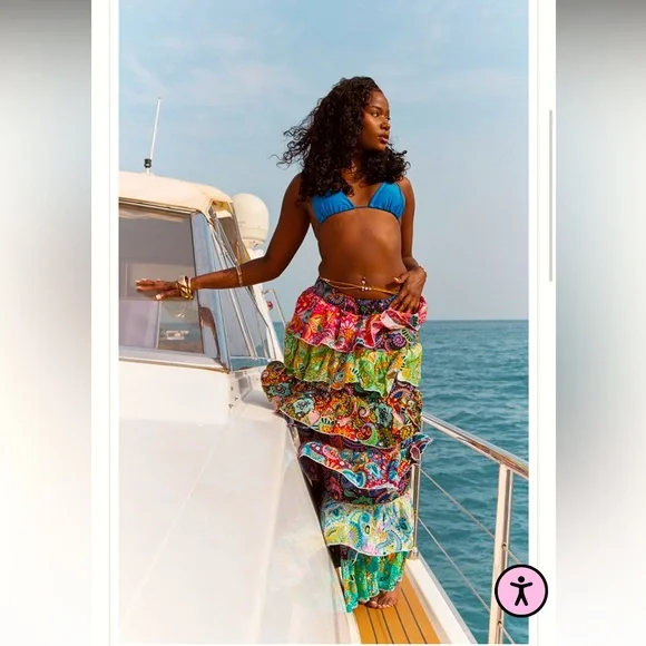 Colorful Ruffled Swim Skirt - Picture 2 of 4